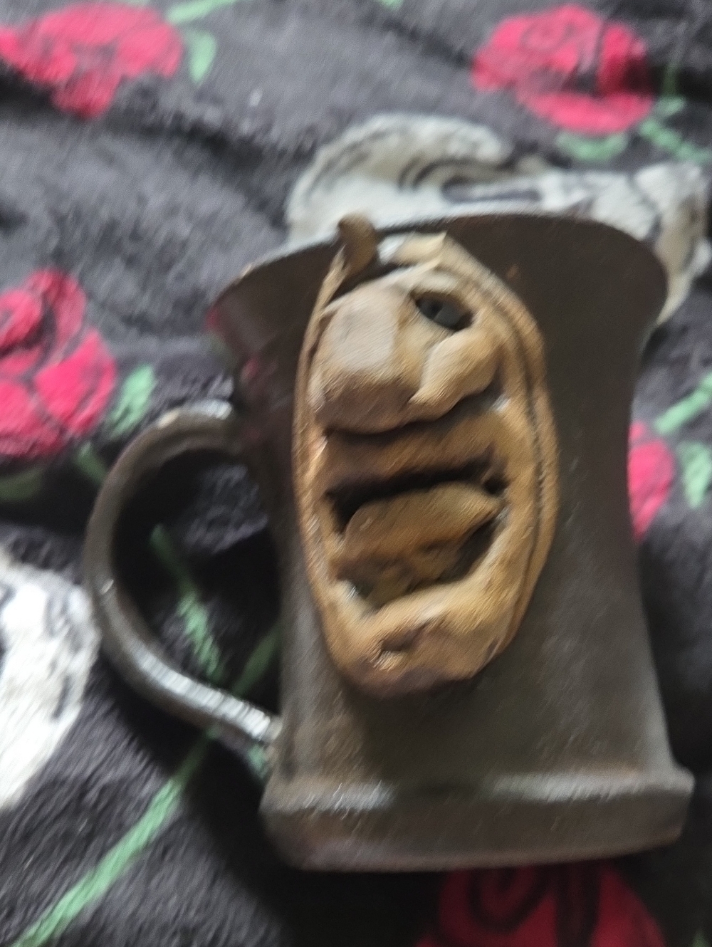 Handmade Ceramic Face Mug in Earth Tones